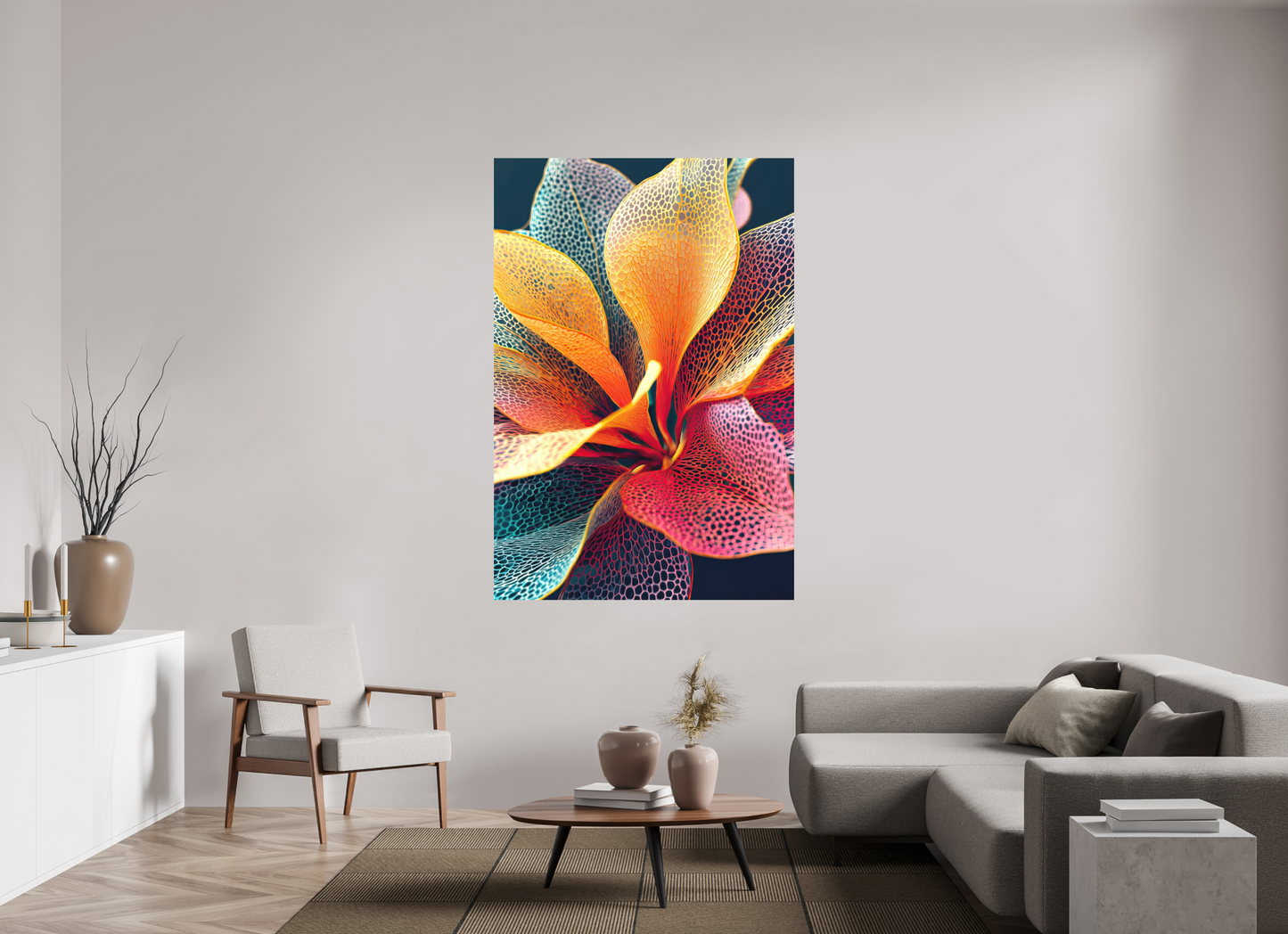 47 x 69.2″, Photo Print on Aluminum Backing Colorful Flower