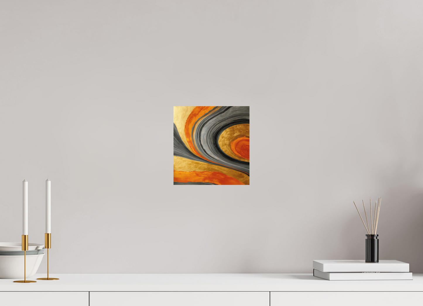 8 x 8.3″, Photo Print on Aluminum Backing Abstract Gold Geode 2