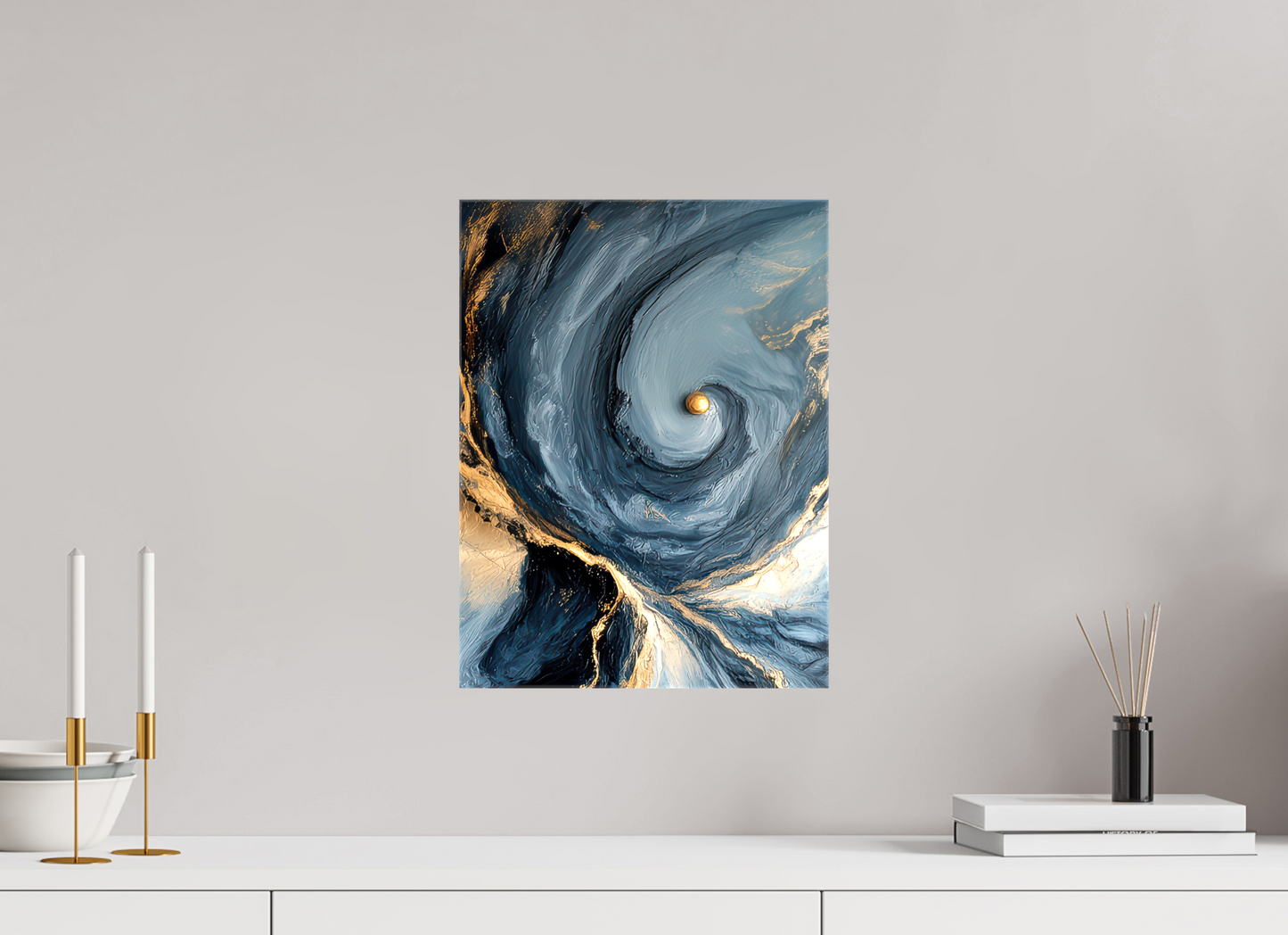 12 x 16″, Glossy Canvas Abstract Ocean Gold