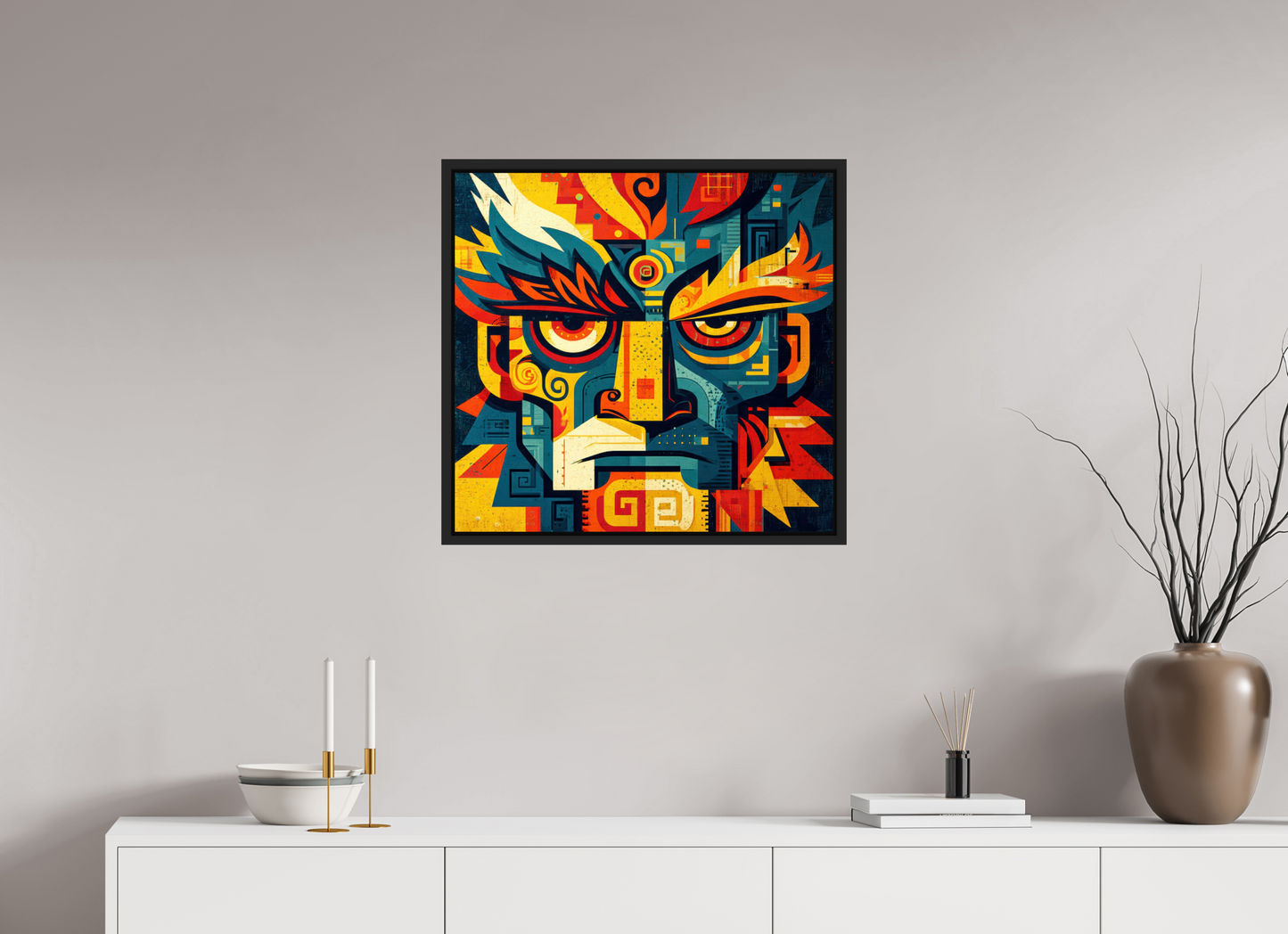 25.3 x 24″, Fine Art Print on Aluminum Dibond with Boarder Urban Tribal 3