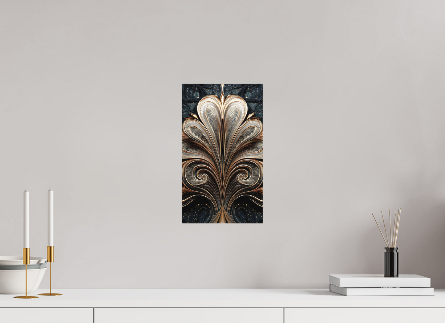 8 x 13.9″, Photo Print on Aluminum Backing Art Deco Abstract Flower 4