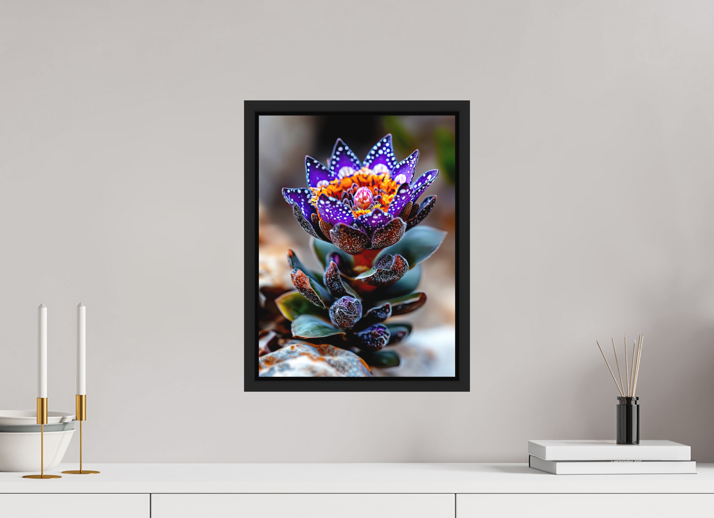 12 x 16″, Photo Print on Aluminum Backing with boarder Caterpillar Flower