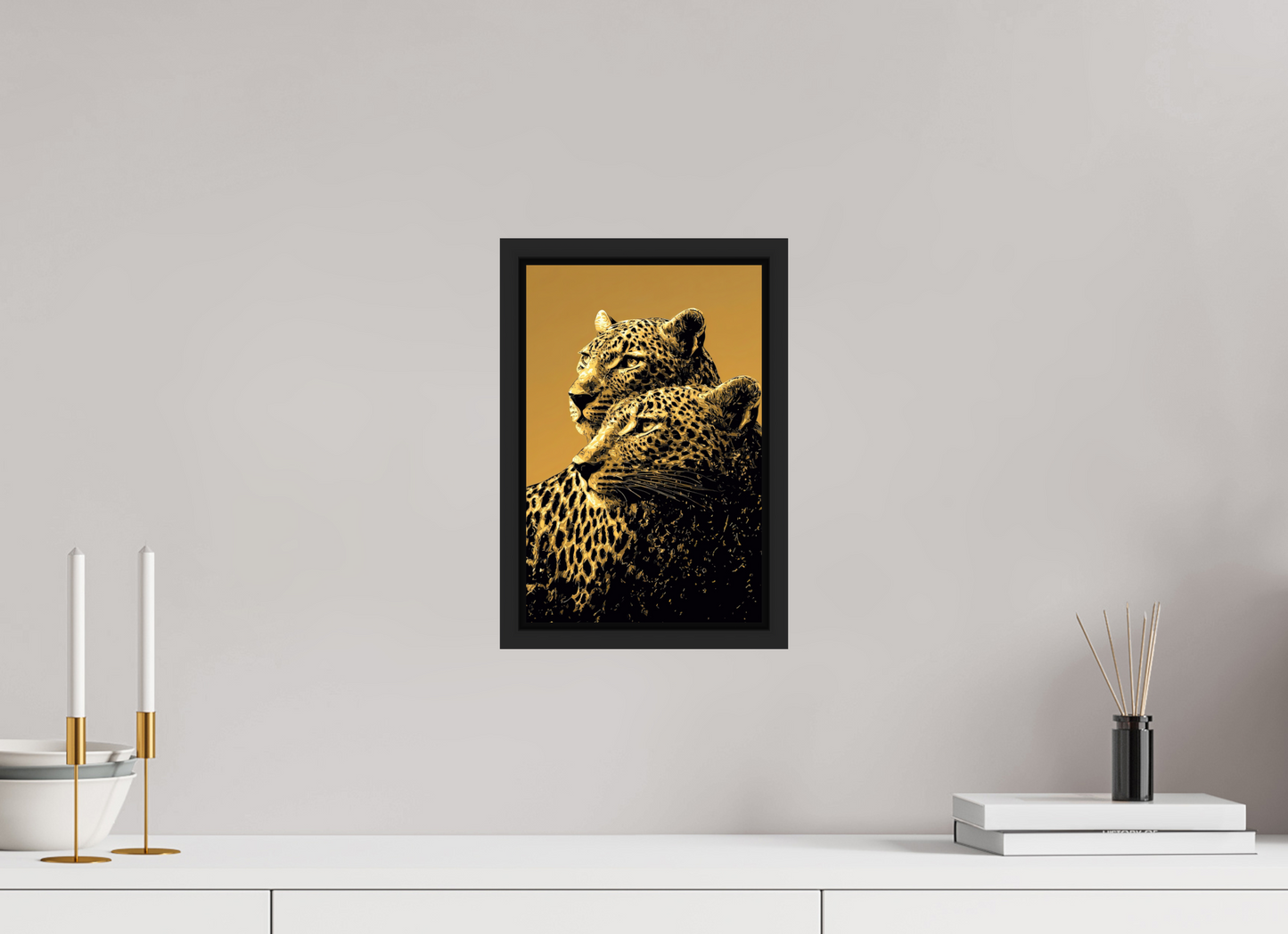 8 x 12.1″, Fine Art Print on Aluminum Dibond with Boarder Desert Cheetahs