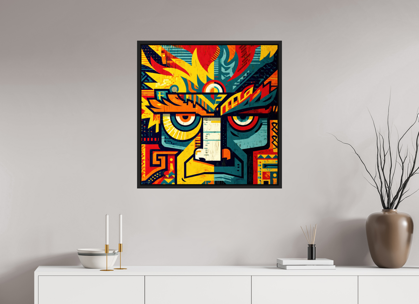 28 x 28.6″, Fine Art Print on Aluminum Dibond with Boarder Urban Tribal 2
