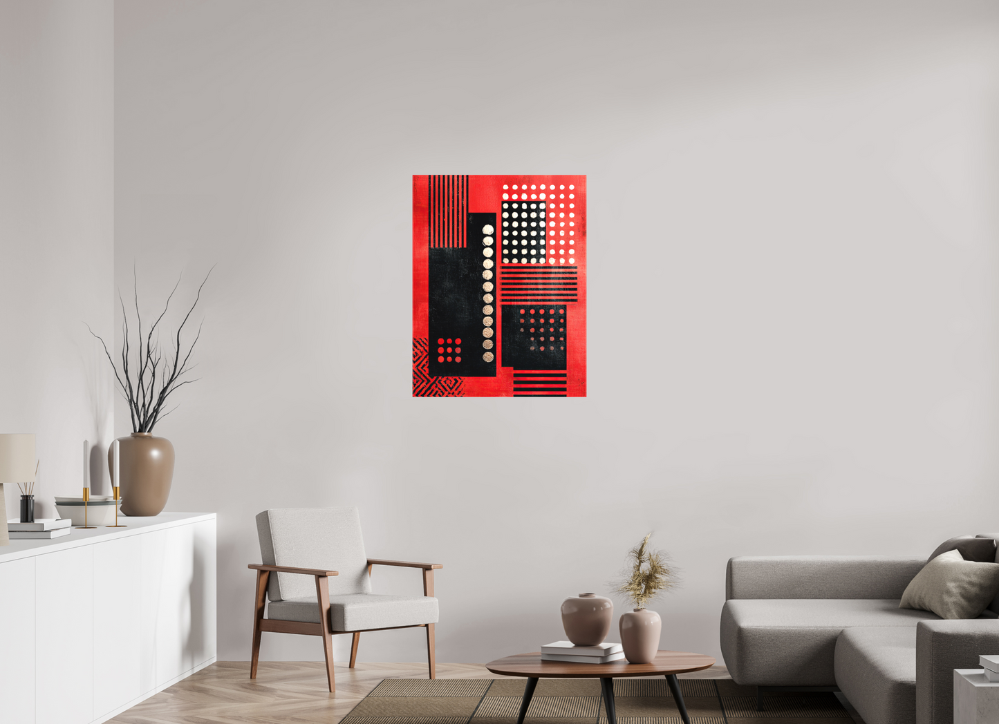 28 x 35.9″, Textile on Canvas Abstract Barcode