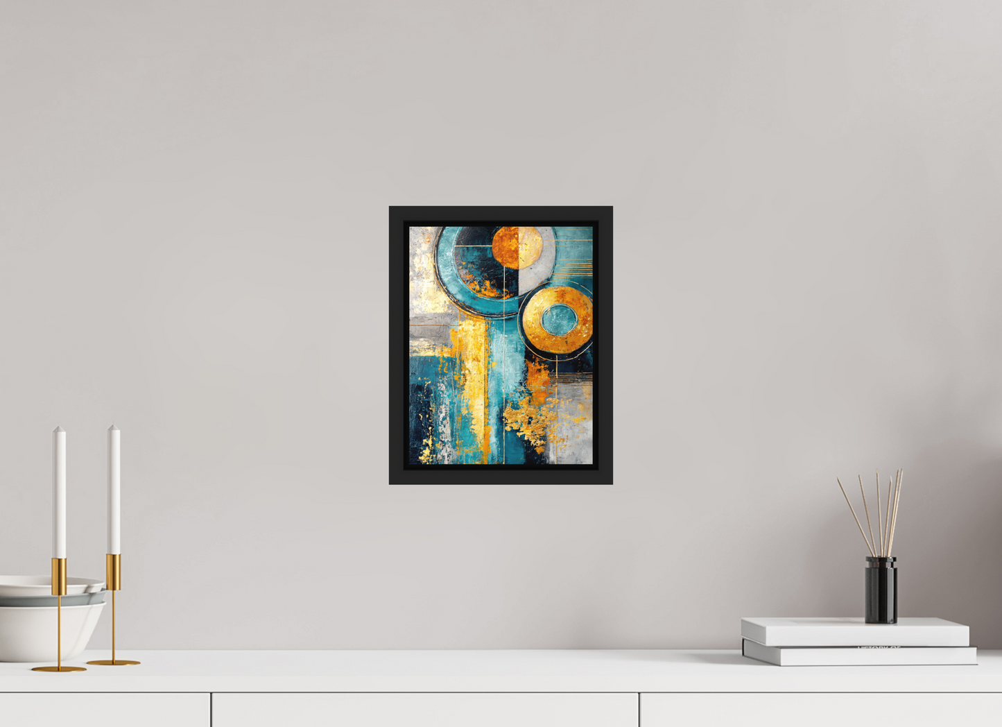 8 x 10.4″, Photo Print on Aluminum Backing with boarder Abstract Gold Paint 3