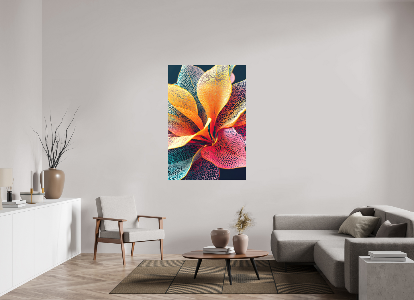 39 x 57.4″, Photo Print on Aluminum Backing Colorful Flower