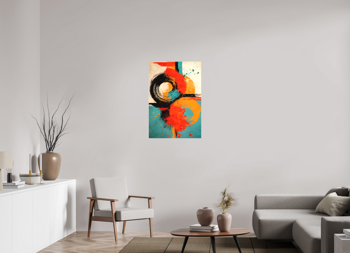24 x 35.4″, Textile on Canvas Abstract Traffic Sign