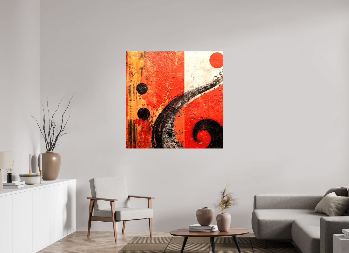 45 x 45″, Glossy Canvas Abstract Musical Note