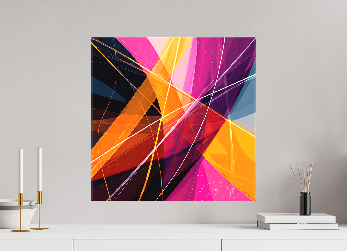 20 x 20″, Textile on Canvas Abstract Candy