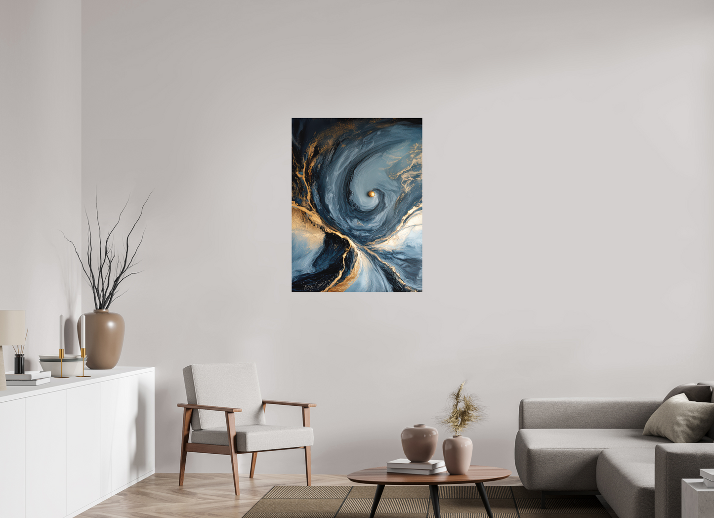 30 x 40″, Photo Print on Aluminum Backing Abstract Ocean Gold