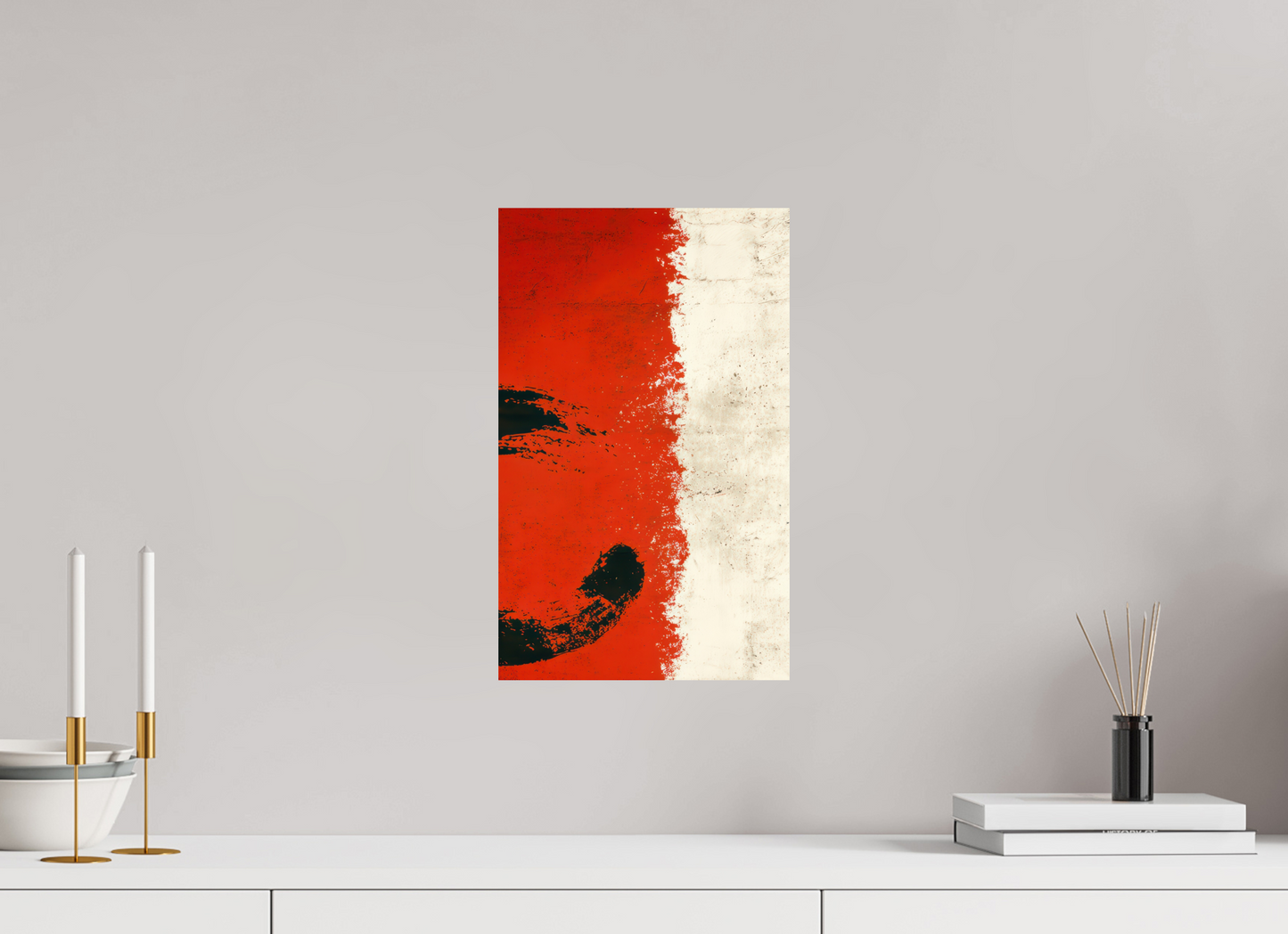 10 x 16.2″, Fine Art Print On Aluminum Dibond Abstract Paint Brush Circle Right