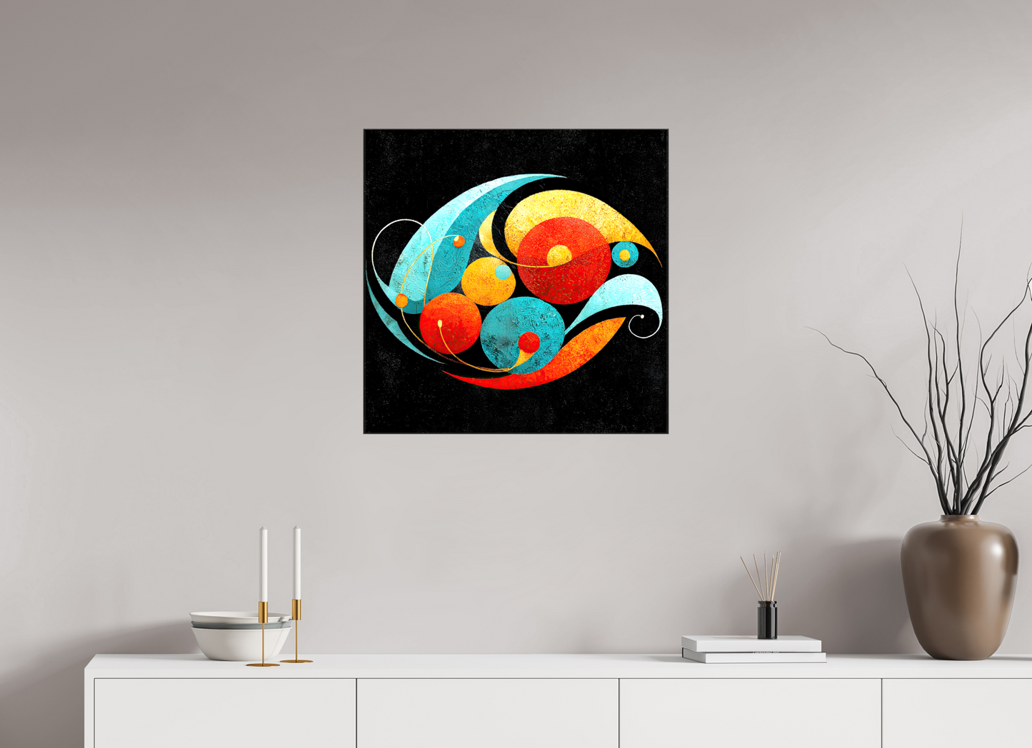 25 x 25″, Glossy Canvas Abstract Olives