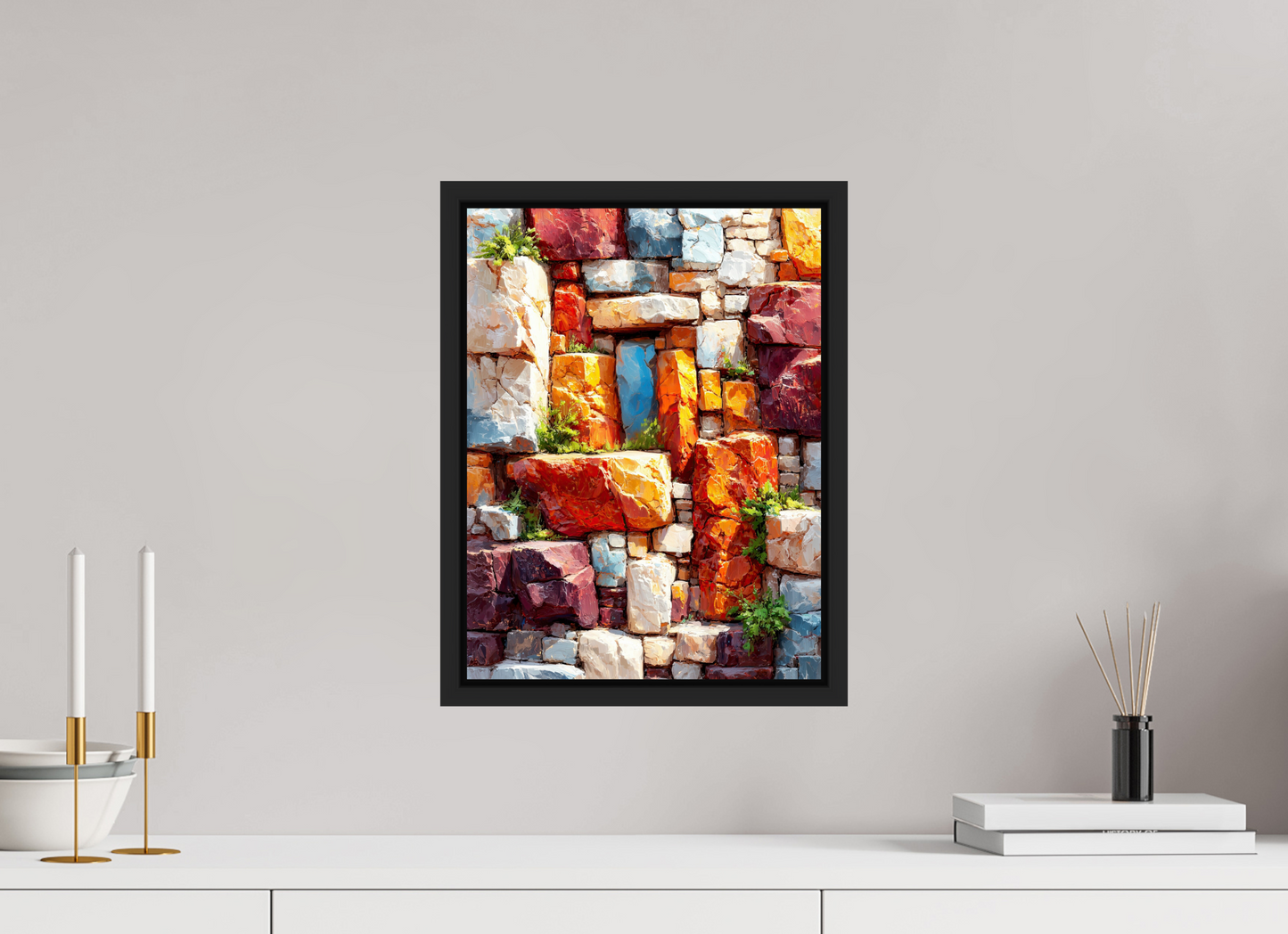 12 x 16″, Fine Art Print on Aluminum Dibond with Boarder Desert Rocks
