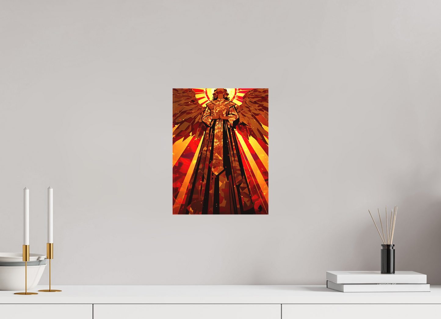 9 x 12″, Textile on Canvas Angel