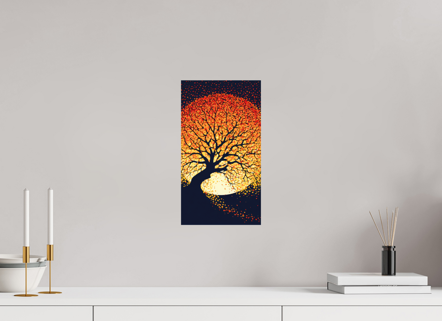 8 x 14.4″, Photo Print on Aluminum Backing Autumn Moon