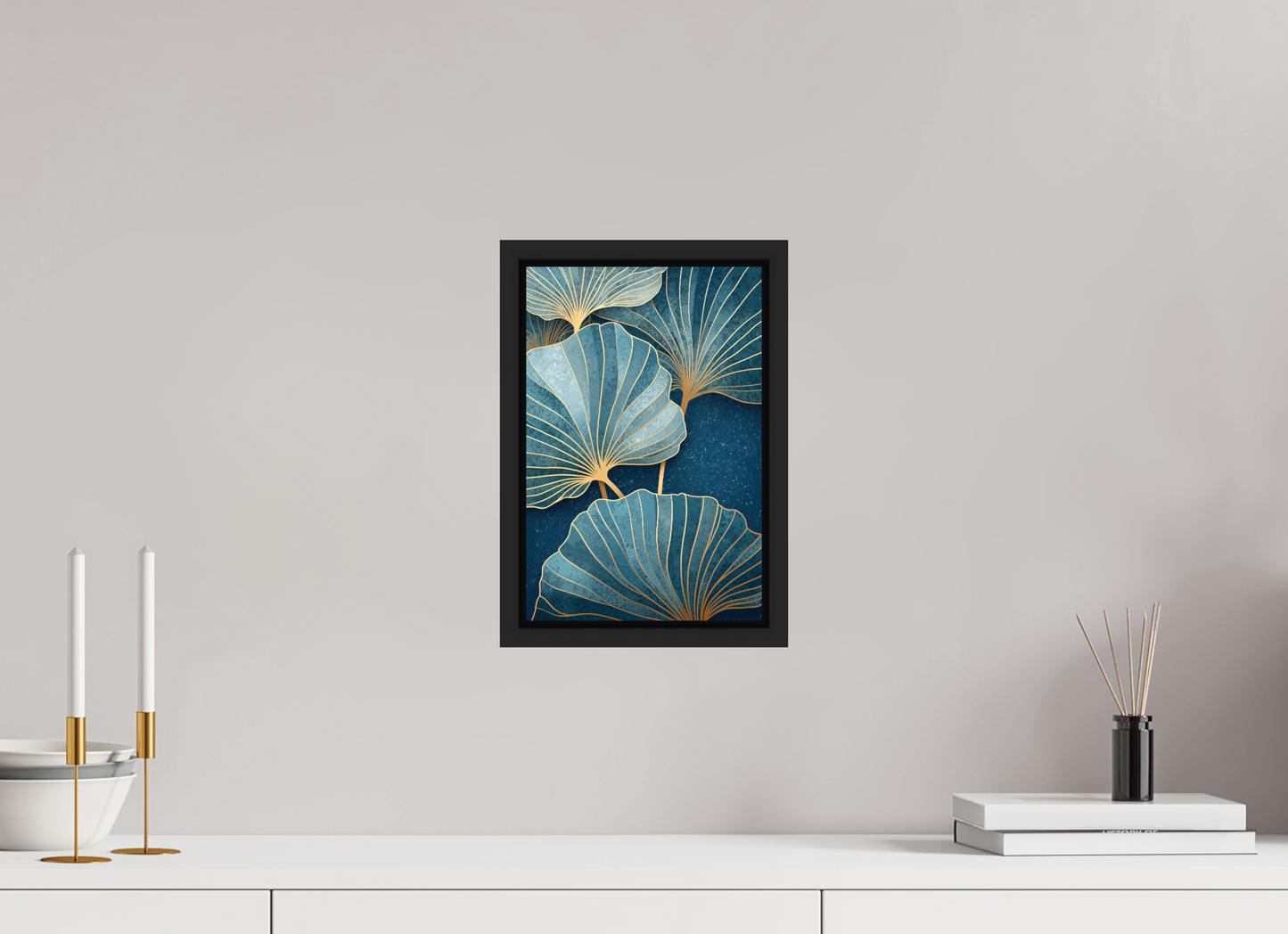 8 x 12″, Fine Art Print on Aluminum Dibond with Boarder Art Deco Flowers 2