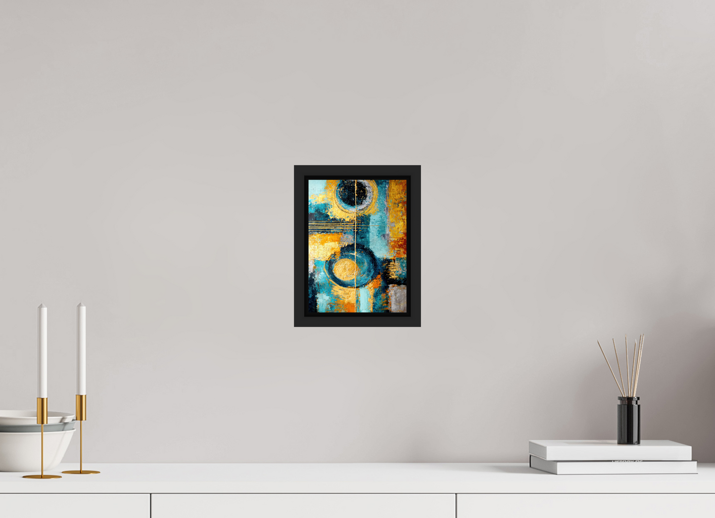 6 x 8.1″, Fine Art Print on Aluminum Dibond with Boarder Abstract Gold Paint