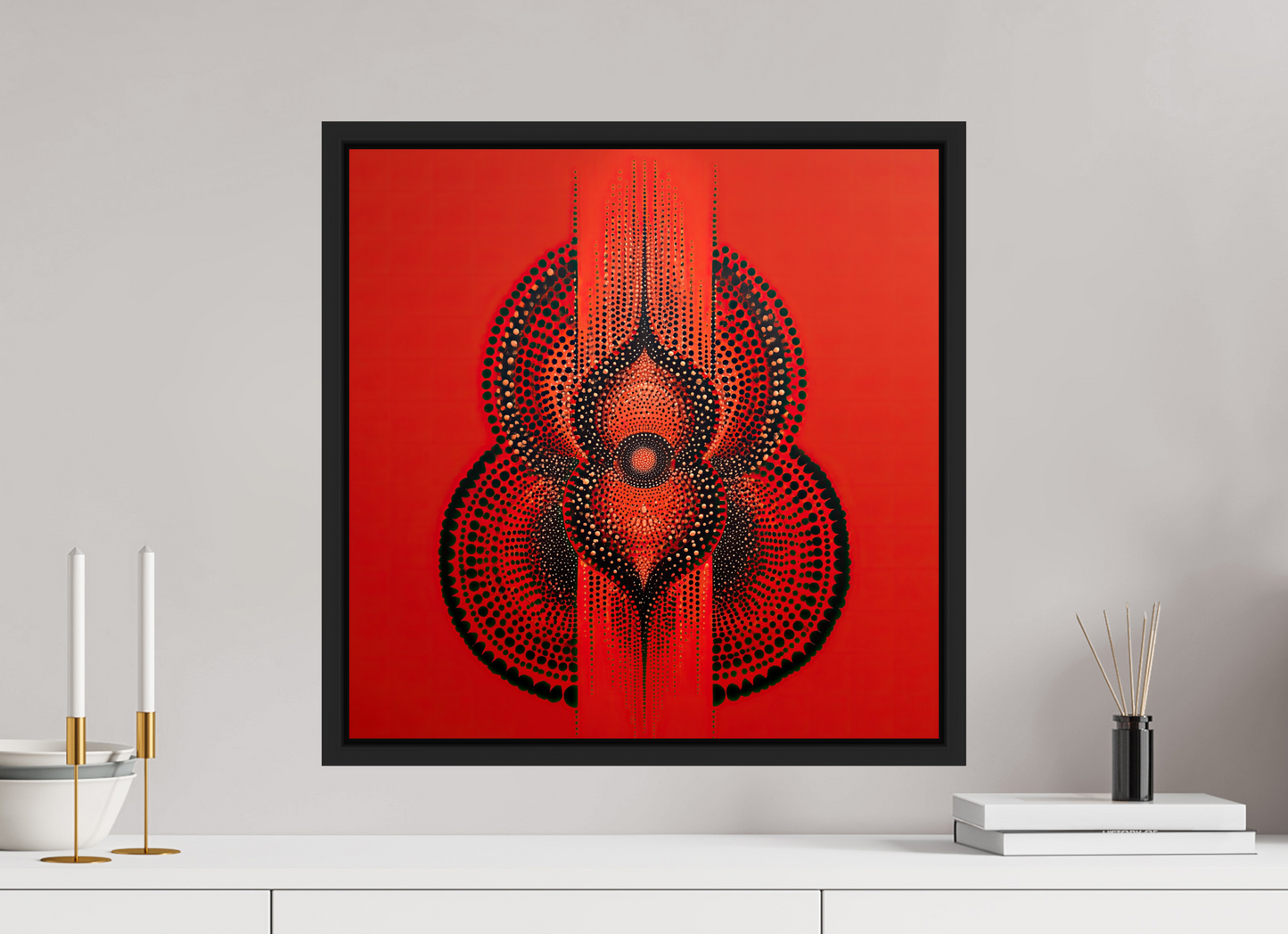 20 x 20″, Fine Art Print on Aluminum Dibond with Boarder Abstract Gourd