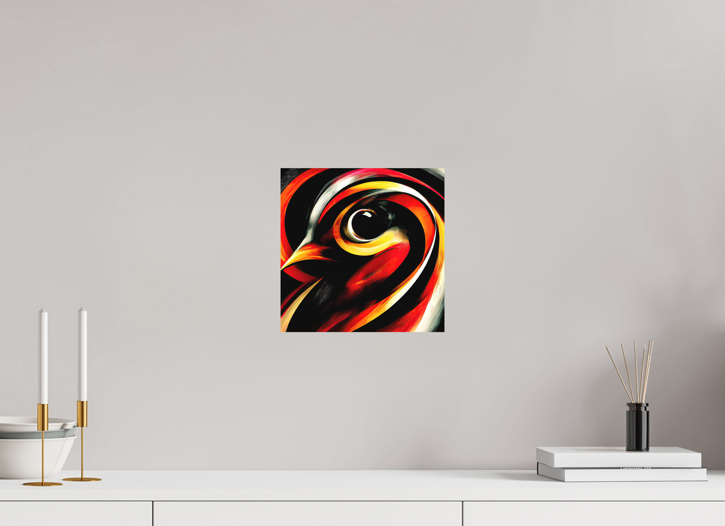 10 x 10″, Photo Print on Aluminum Backing Abstract Bird