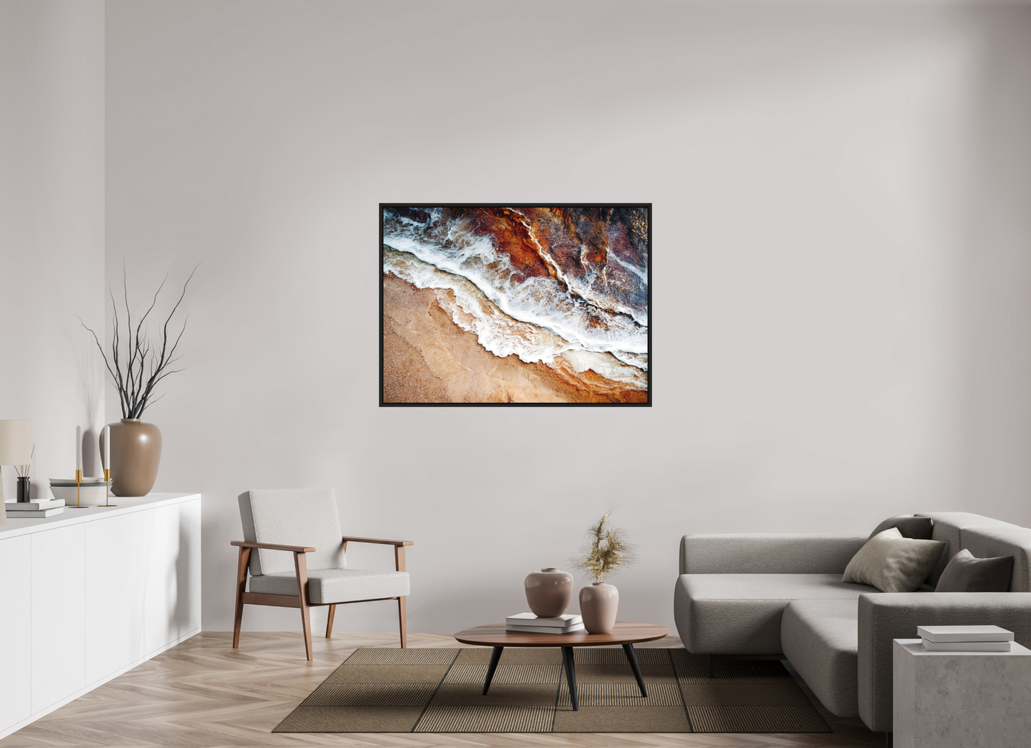 52.8 x 39″, Photo Print on Aluminum Backing with boarder Desert Water