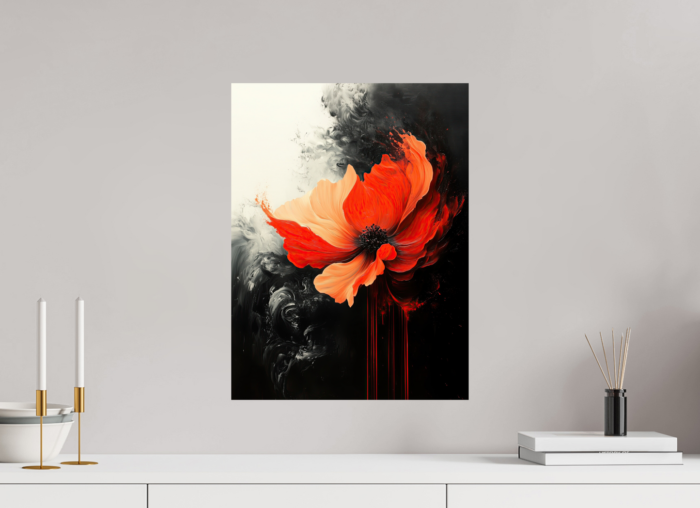 15 x 20″, Fine Art Print On Aluminum Dibond Red Flower