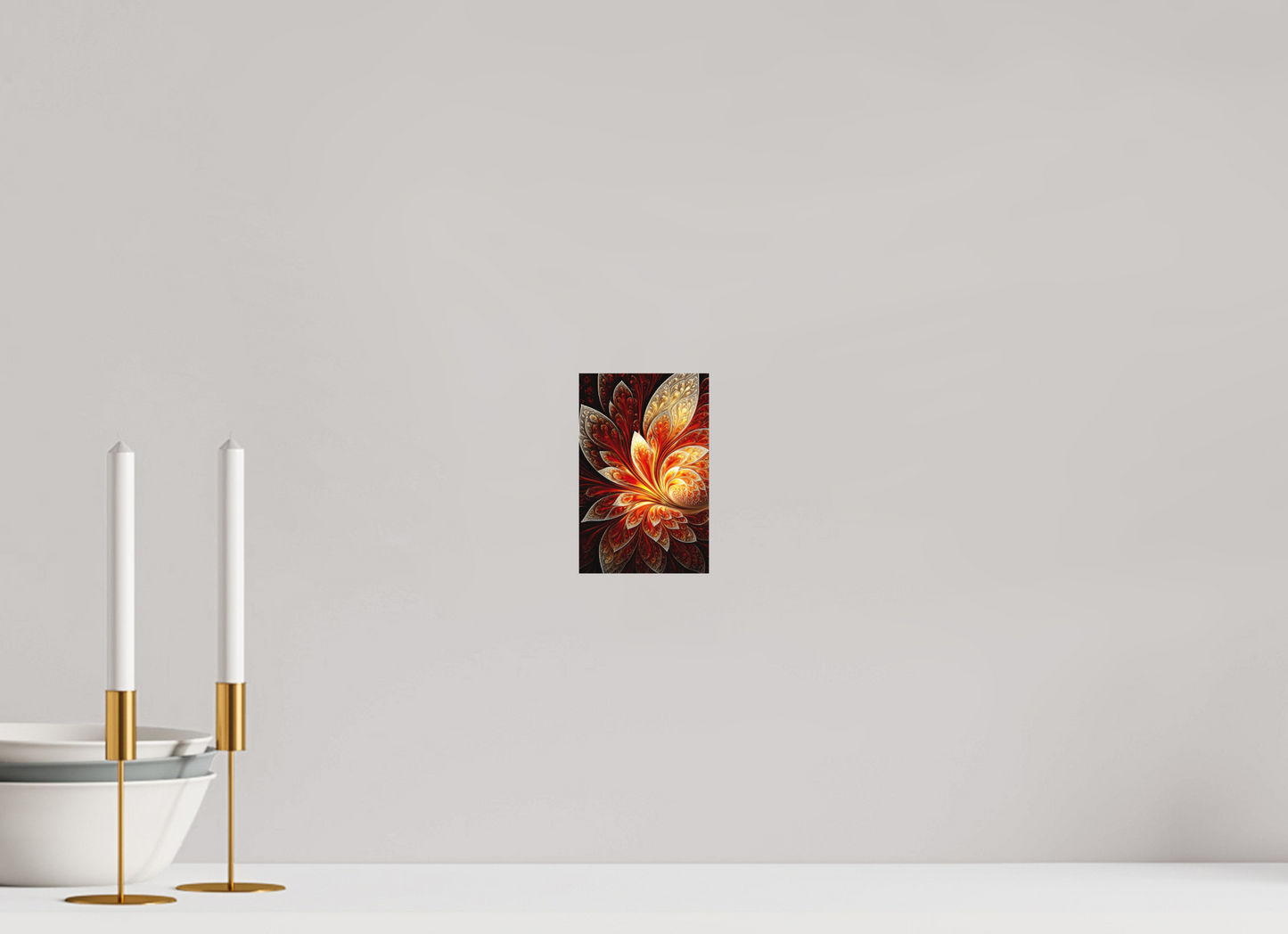 4 x 6.2″, Photo Print on Aluminum Backing Abstract Fire Flower
