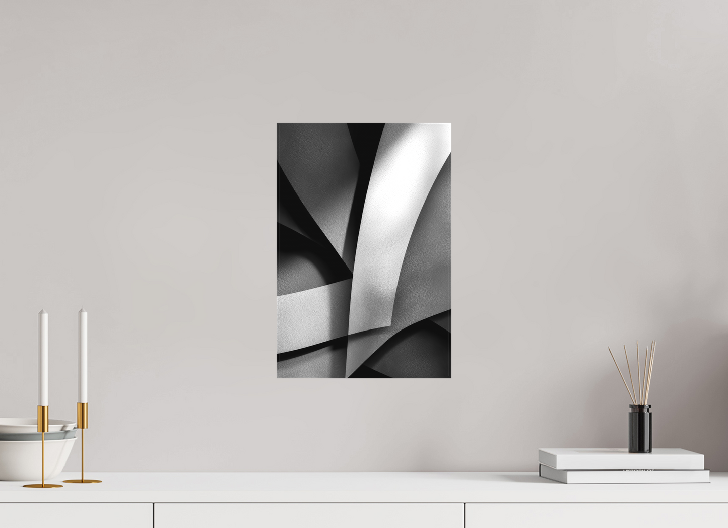 10 x 14.8″, Textile on Canvas Abstract B&W 3