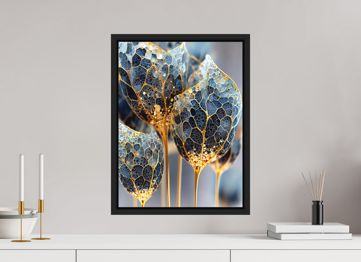 15 x 20″, Photo Print on Aluminum Backing with boarder Luxury Glass Flowers