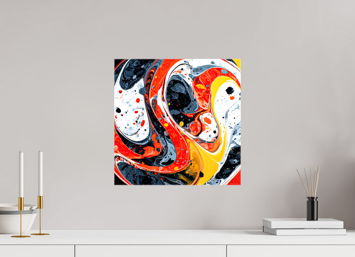 15 x 15″, Glossy Canvas Marble