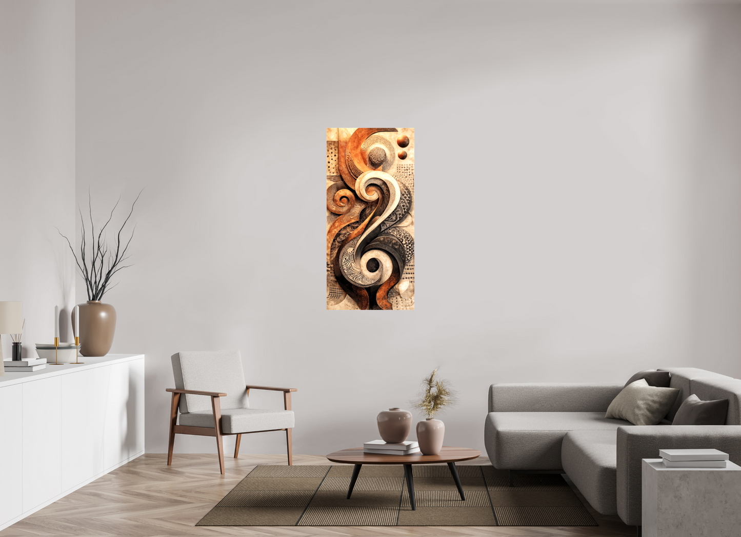 24 x 50.2″, Glossy Canvas Abstract Shapes 2