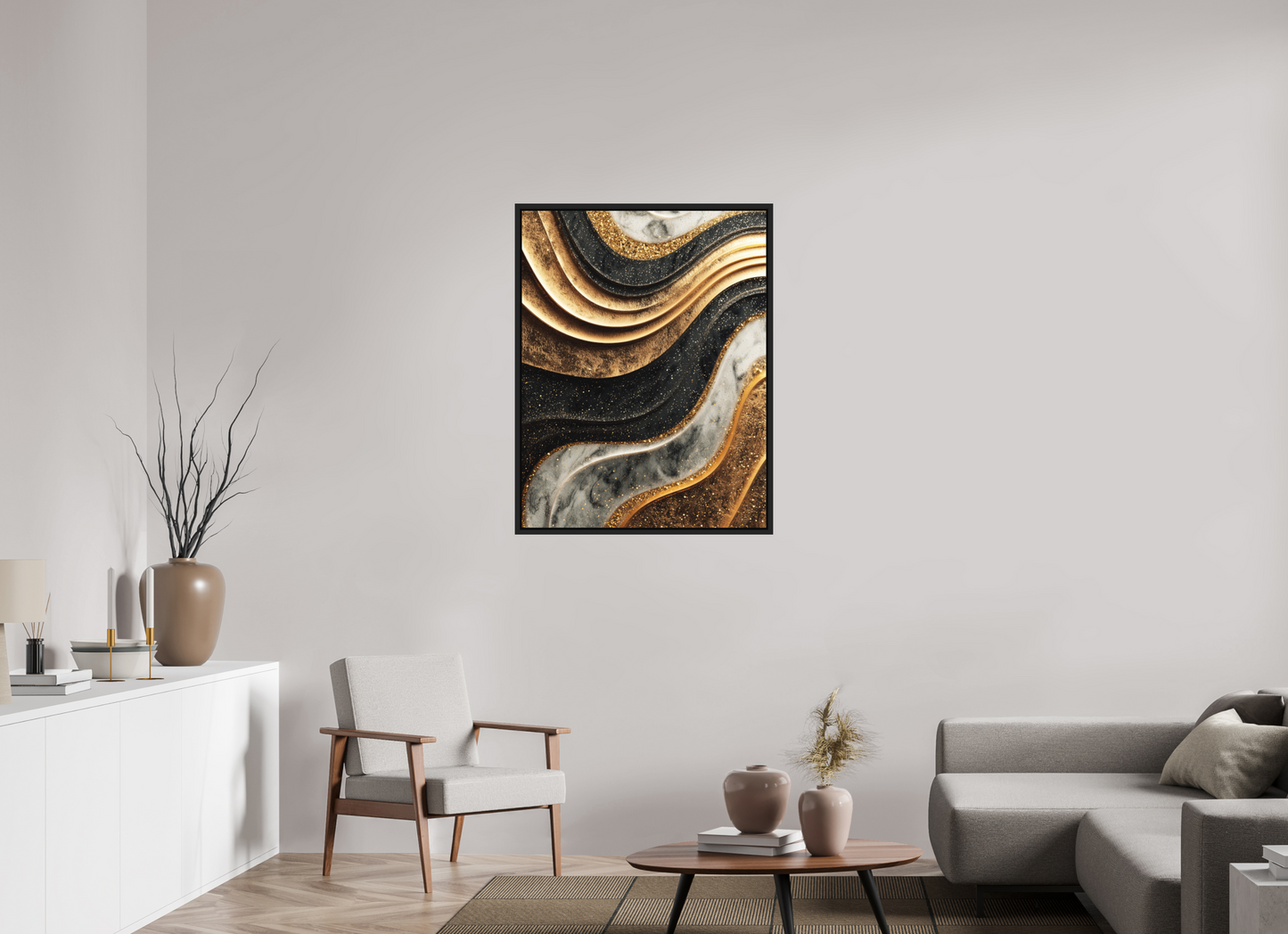 31 x 40.2″, Photo Print on Aluminum Backing with boarder Gold Marble Swirl