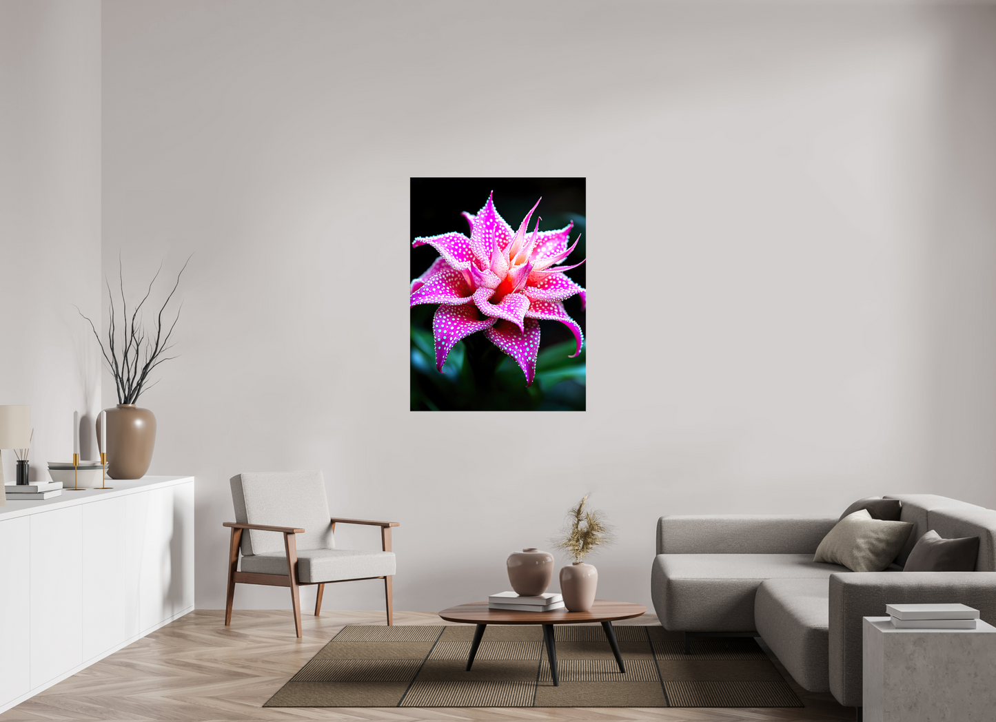36 x 48″, Glossy Canvas Pink Mushroom Flower