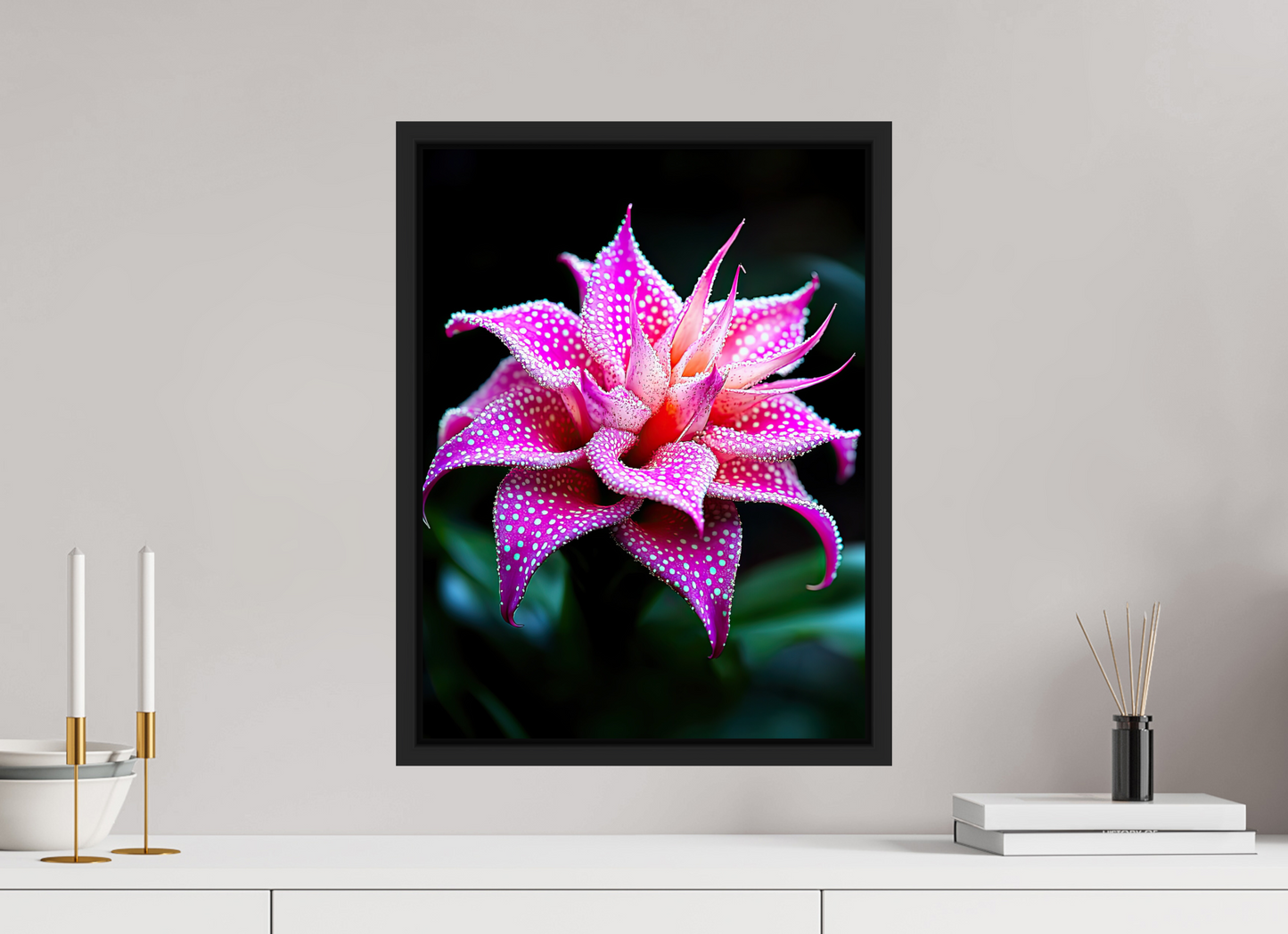 15 x 20″, Fine Art Print on Aluminum Dibond with Boarder Pink Mushroom Flower
