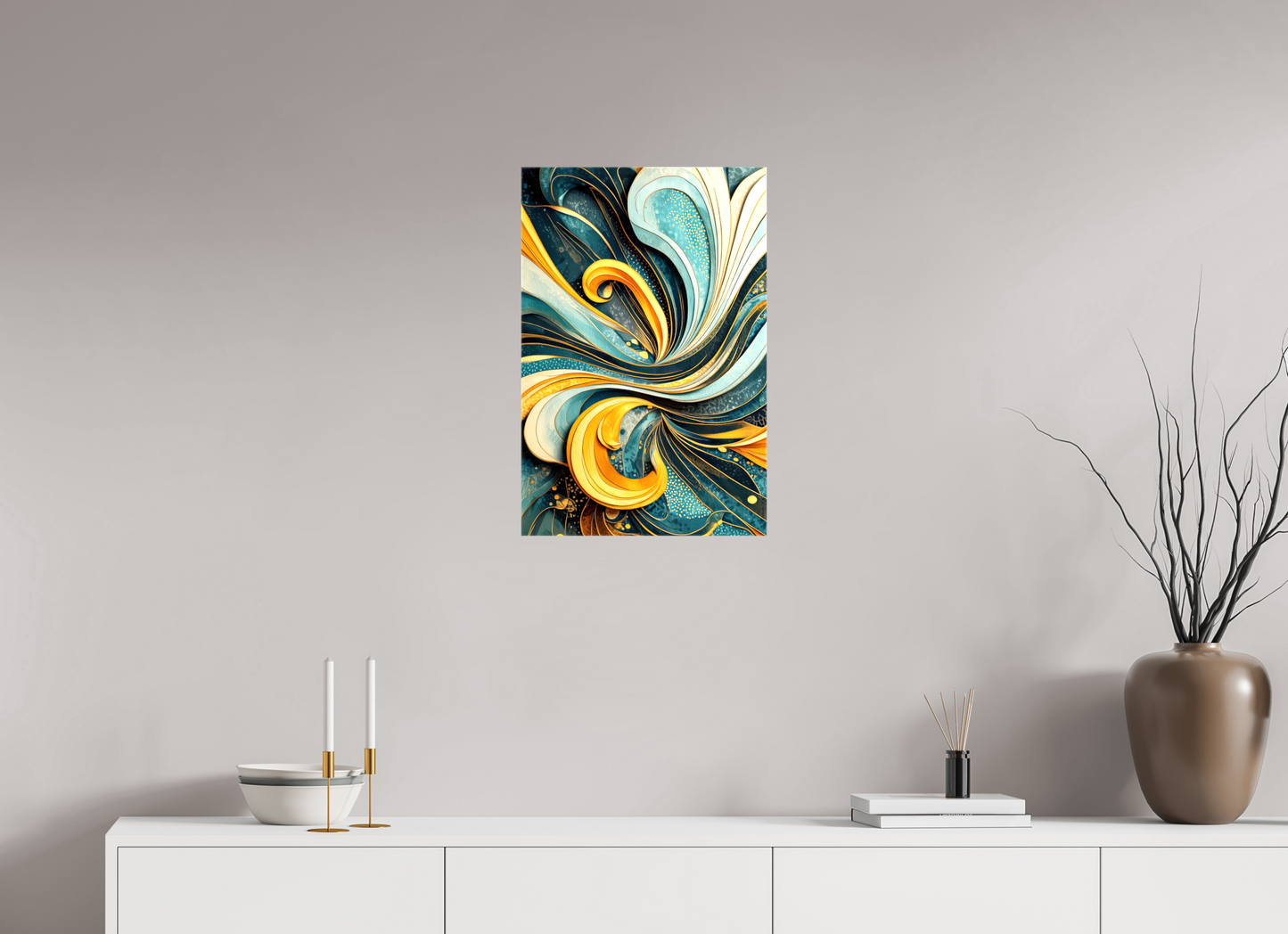 16 x 24.2″, Glossy Canvas Abstract Swirl