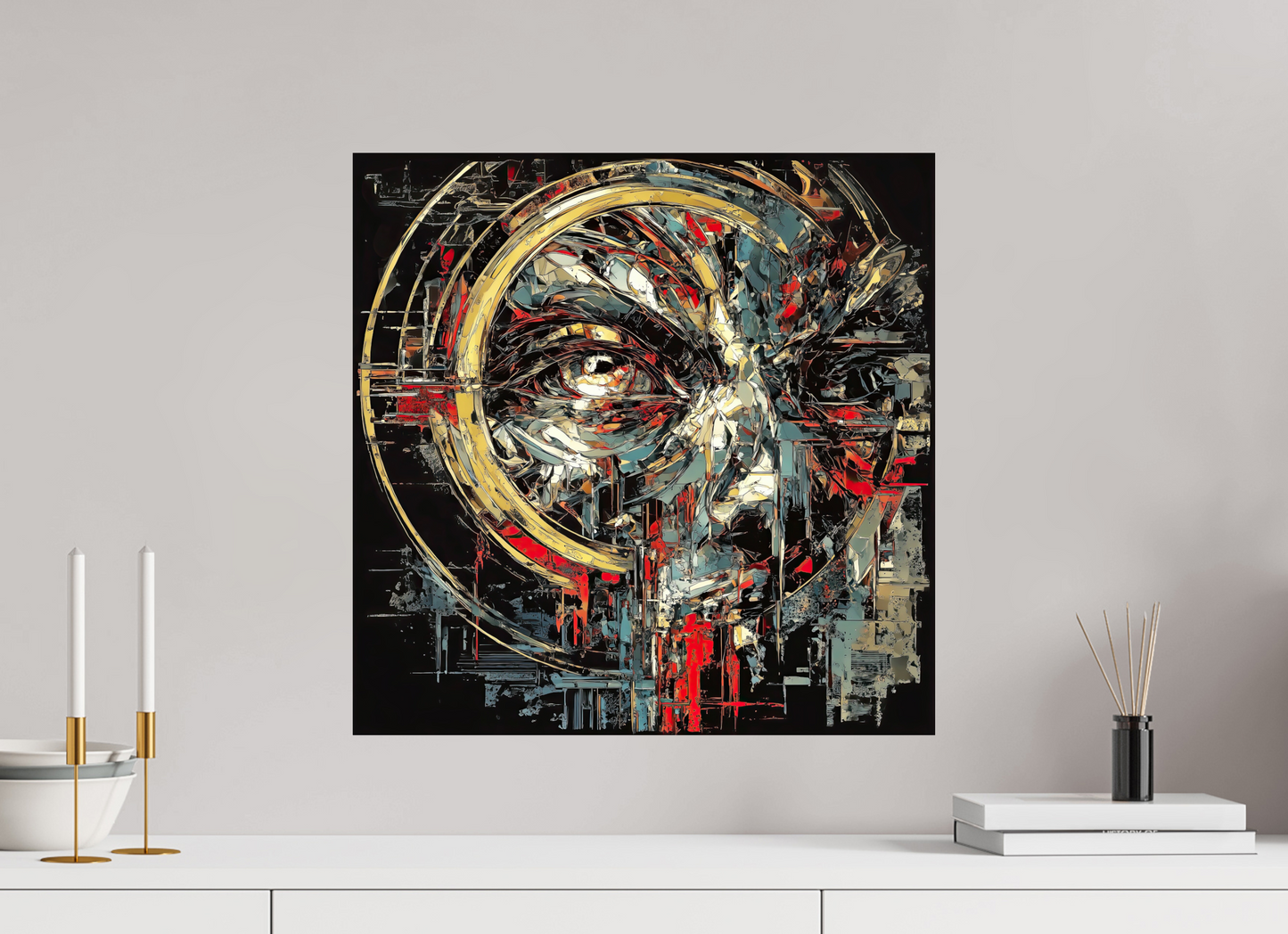 20 x 20″, Fine Art Print On Aluminum Dibond Abstract Male Eye