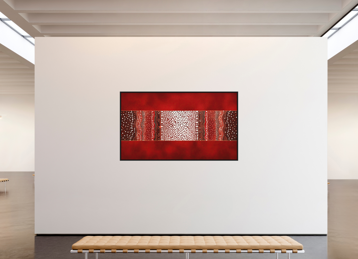 81.4 x 47″, Photo Print on Aluminum Backing with boarder Red Layers 1