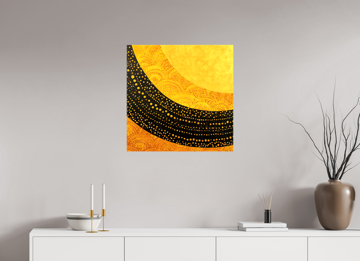 25 x 25″, Glossy Canvas Art Deco Sun