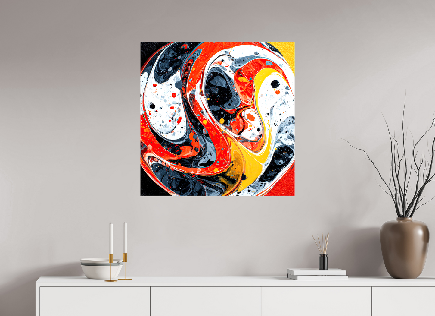 30 x 30″, Glossy Canvas Marble