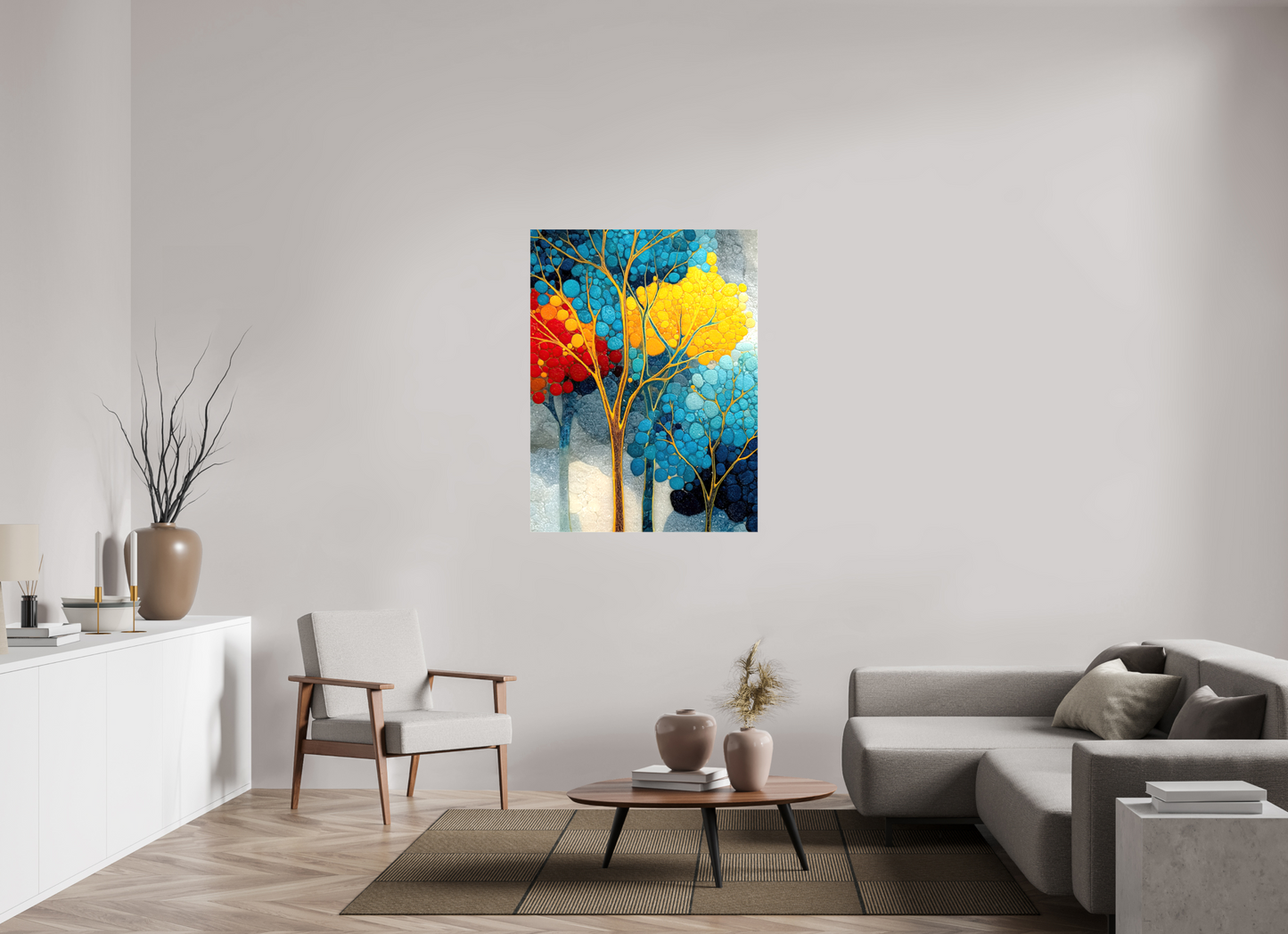 36 x 48″, Glossy Canvas City Trees