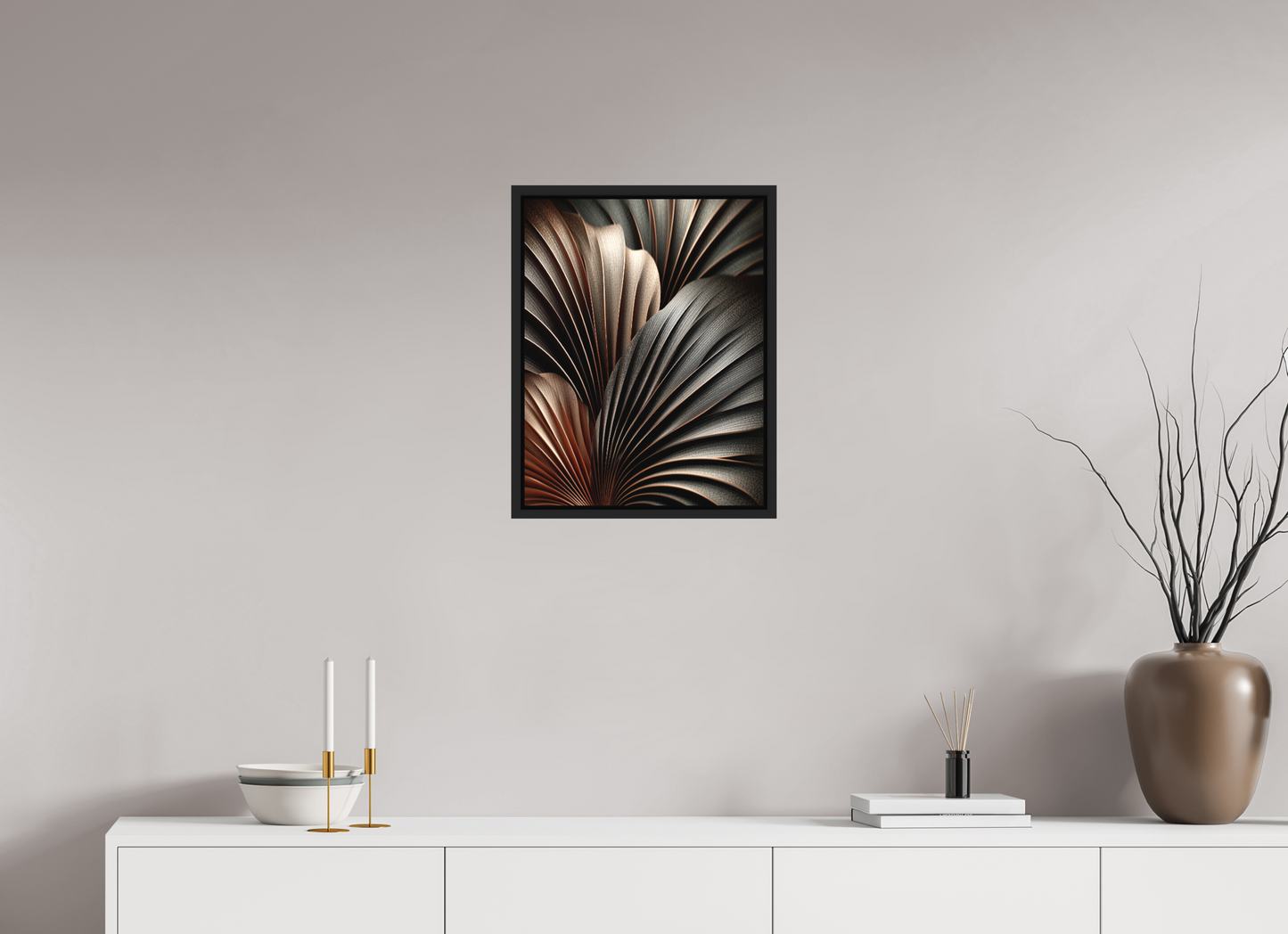 16 x 20.5″, Photo Print on Aluminum Backing with boarder Dark Leaves