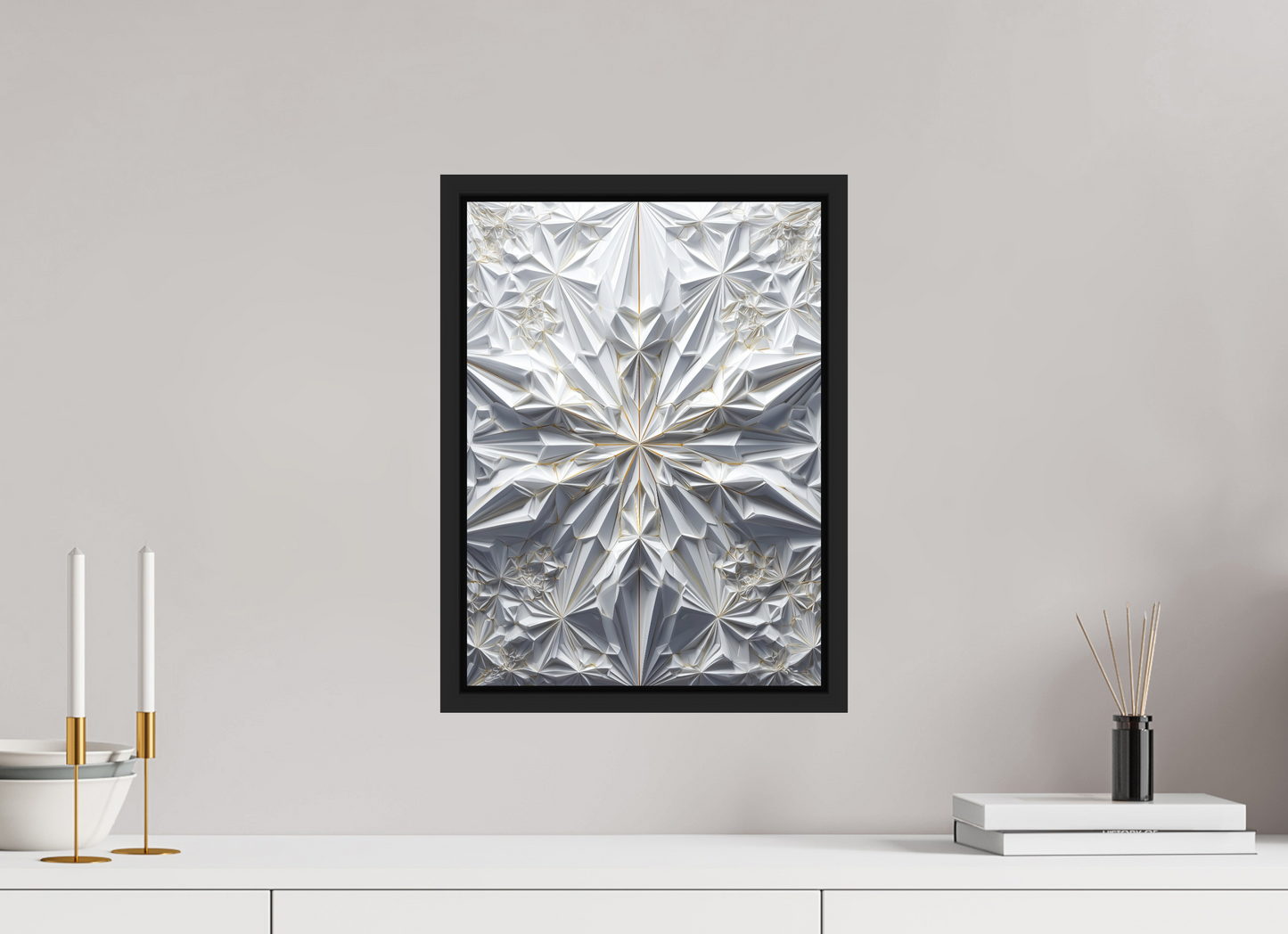 12 x 16.4″, Fine Art Print on Aluminum Dibond with Boarder Snowflake