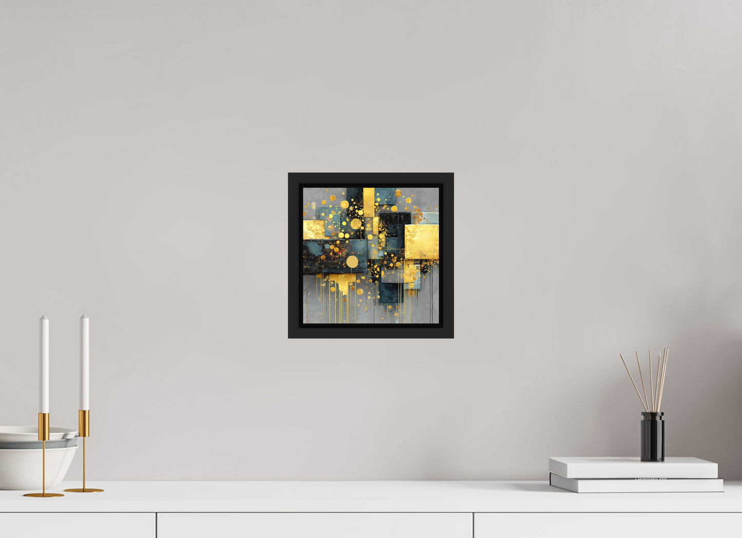 8 x 8″, Photo Print on Aluminum Backing with boarder Abstract Gold