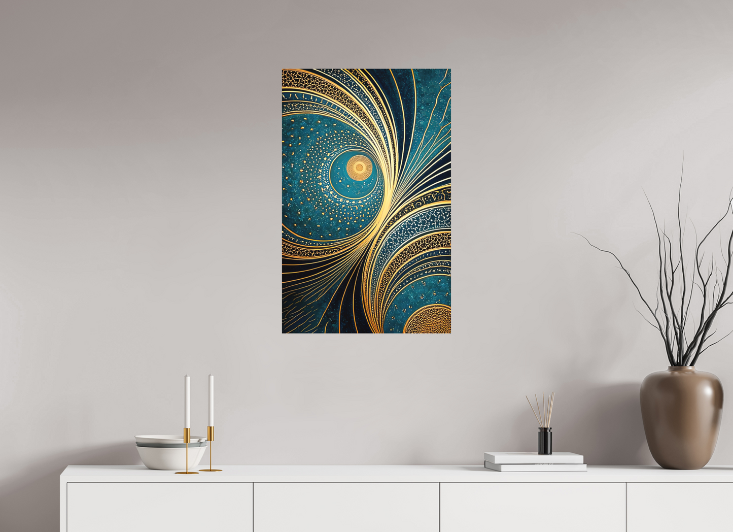 20 x 31.3″, Photo Print on Aluminum Backing Art Deco Teal 3