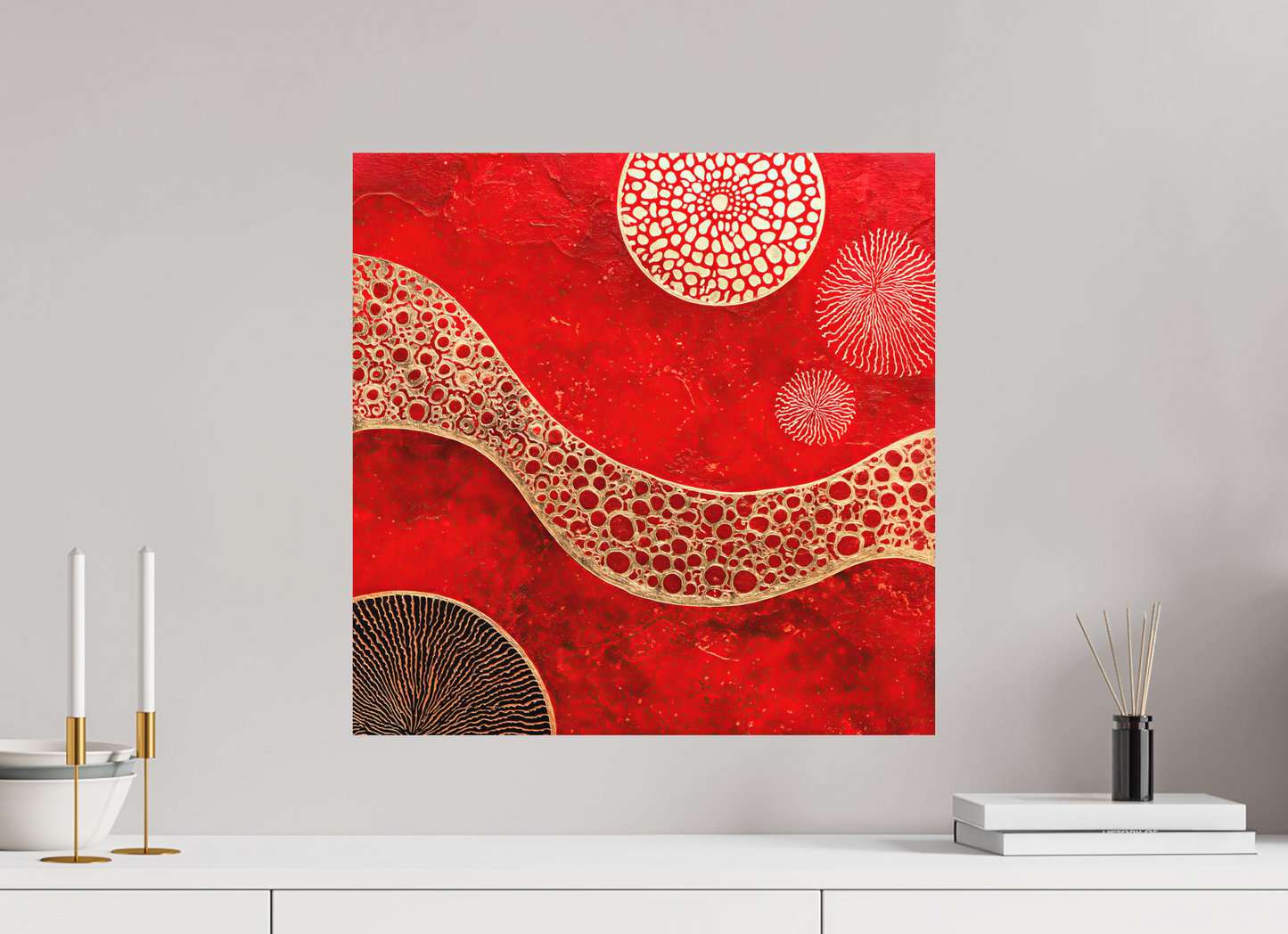 20 x 20″, Photo Print on Aluminum Backing Blood Cells