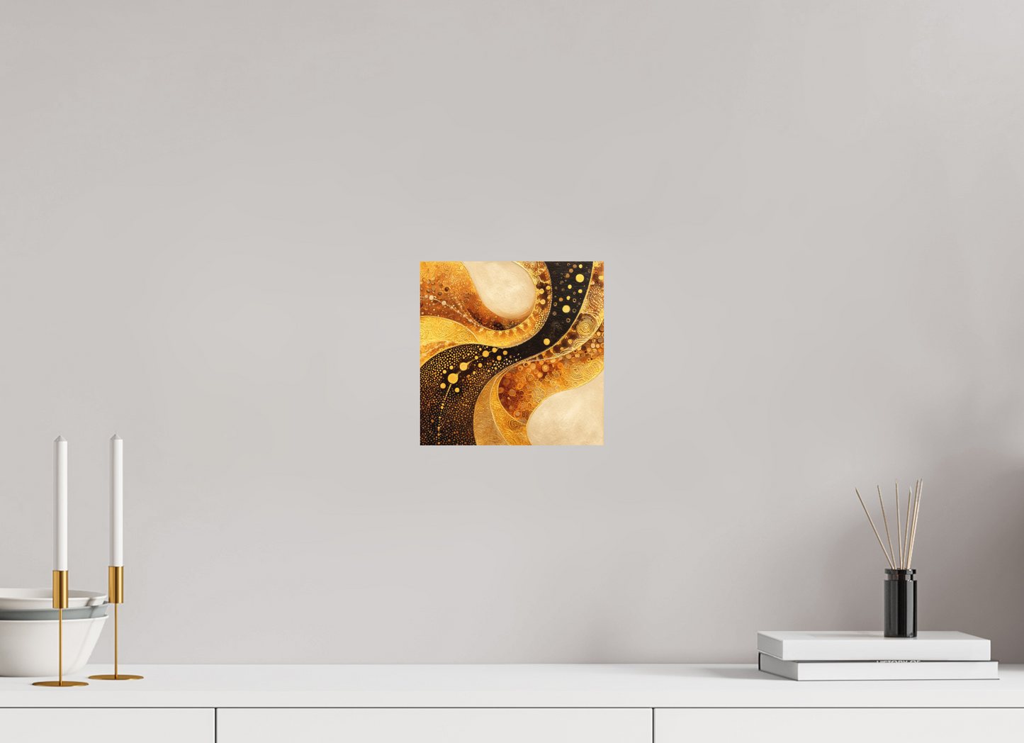 8 x 8″, Photo Print on Aluminum Backing Gold Texture Swirl