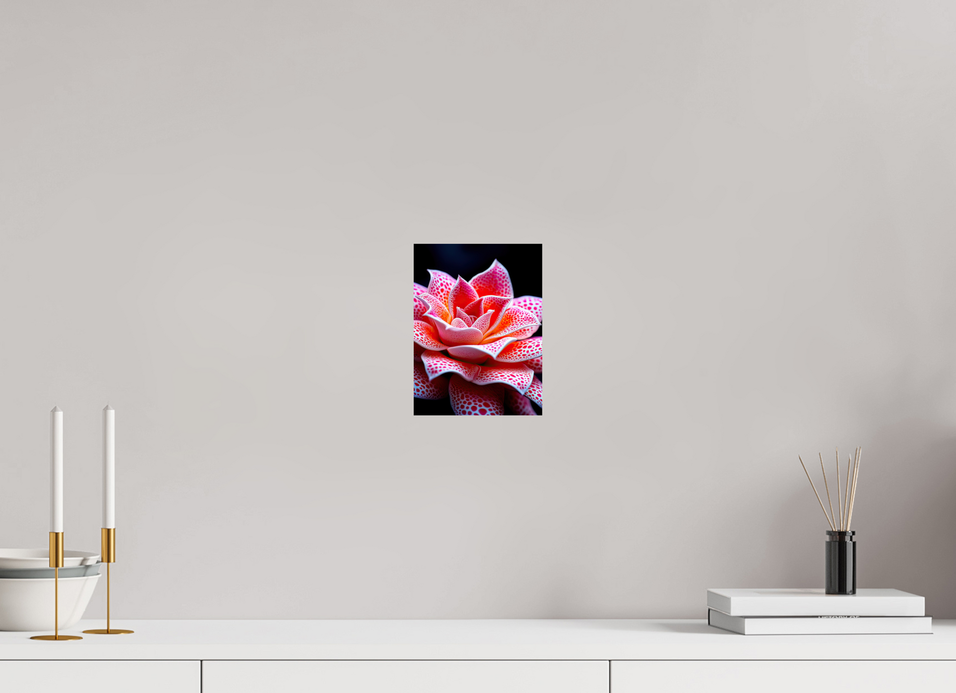 6 x 8″, Fine Art Print On Aluminum Dibond Red Dot Flower