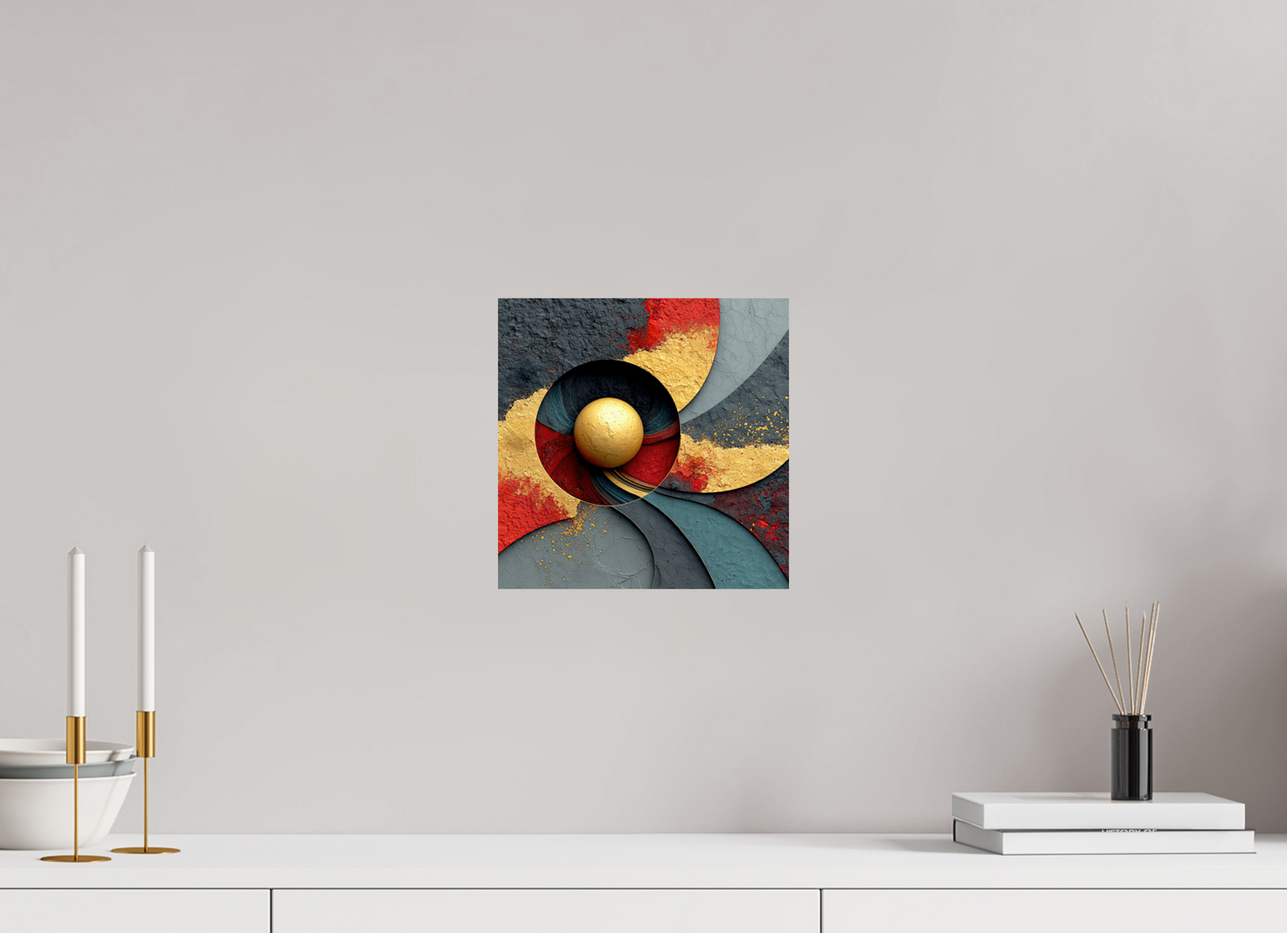 10 x 10″, Fine Art Print On Aluminum Dibond Gold Ball