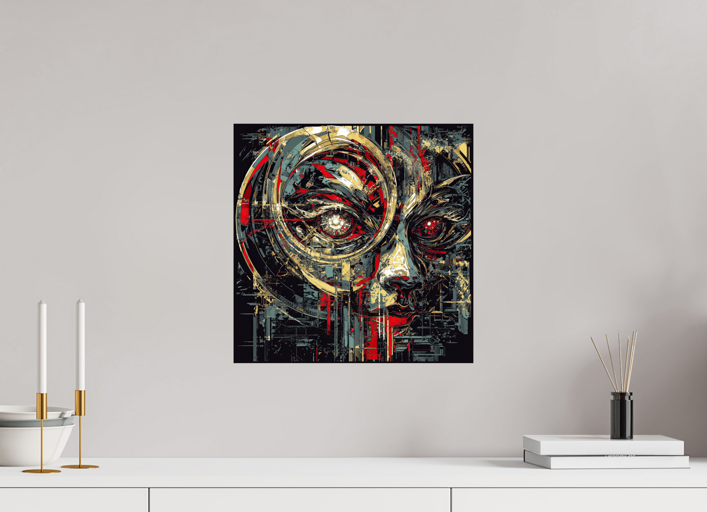 15 x 15″, Fine Art Print On Aluminum Dibond Abstract Female Eye