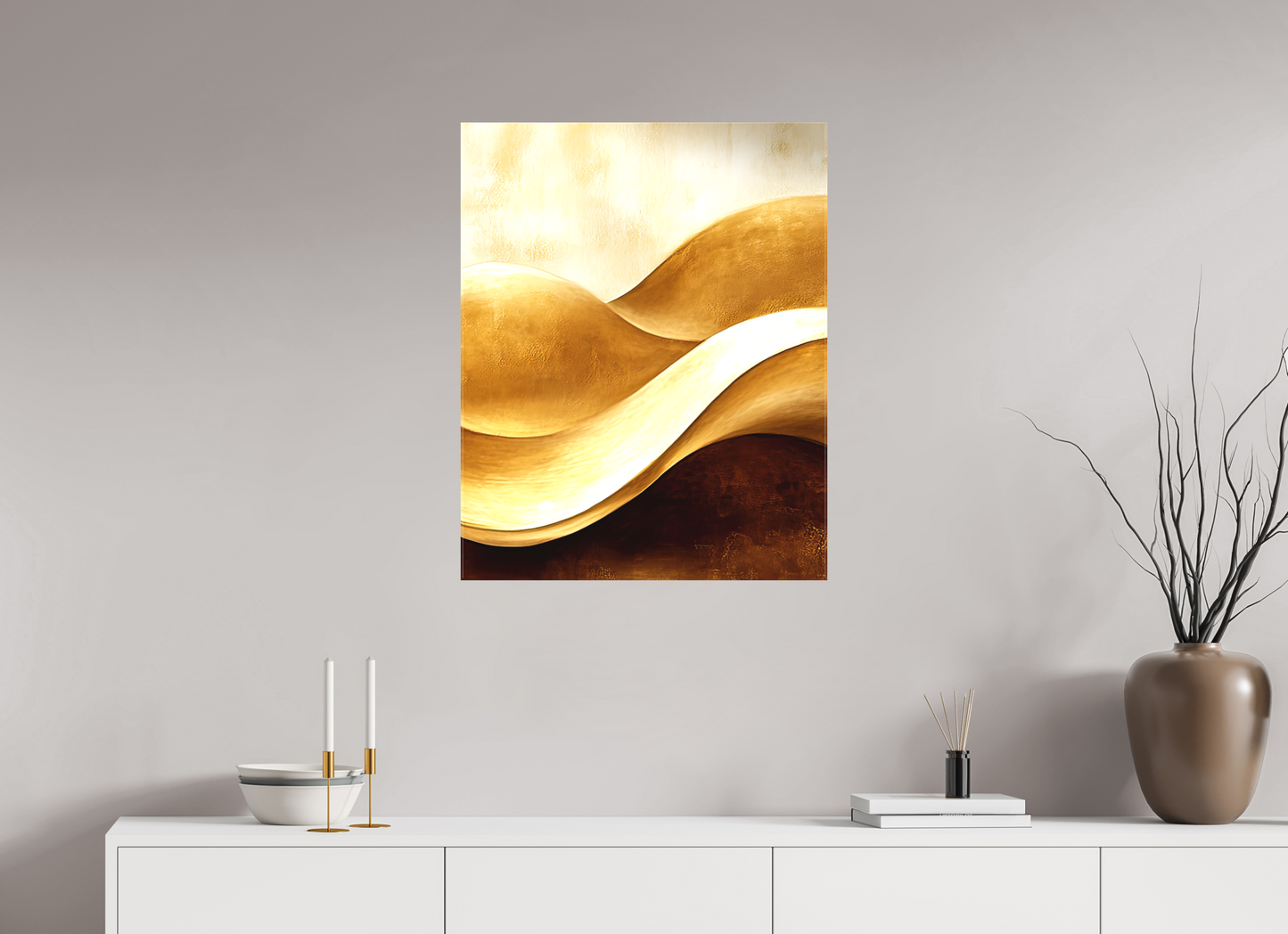 24 x 30.1″, Textile on Canvas Gold Dunes
